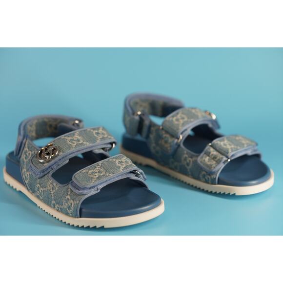 Gucci Moritz GG Open Toe Logo Dad Sandals SZ 36 NIB Denim $720 - Picture 12 of 12